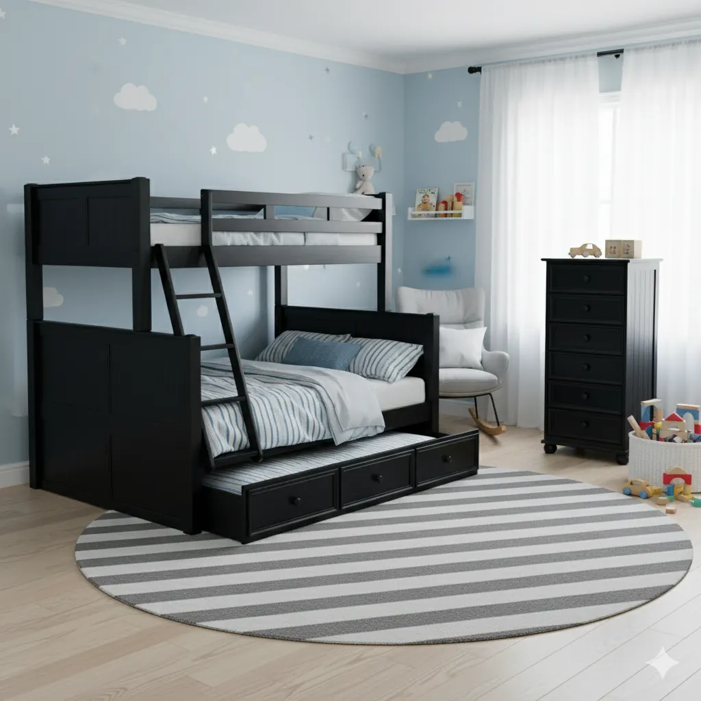 Giường tầng gỗ có ngăn kéo – ảnh 4