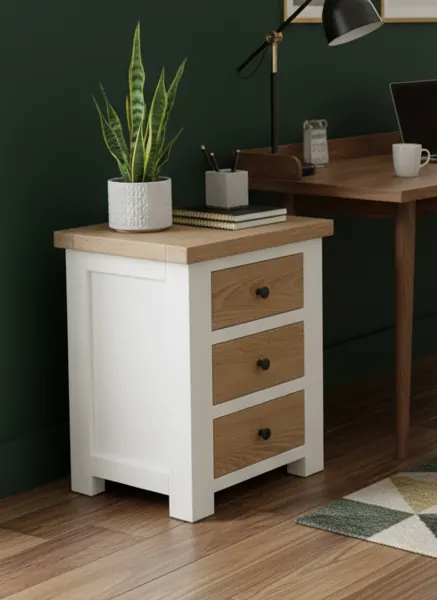 Tủ đầu giường 3 ngăn gỗ sồi