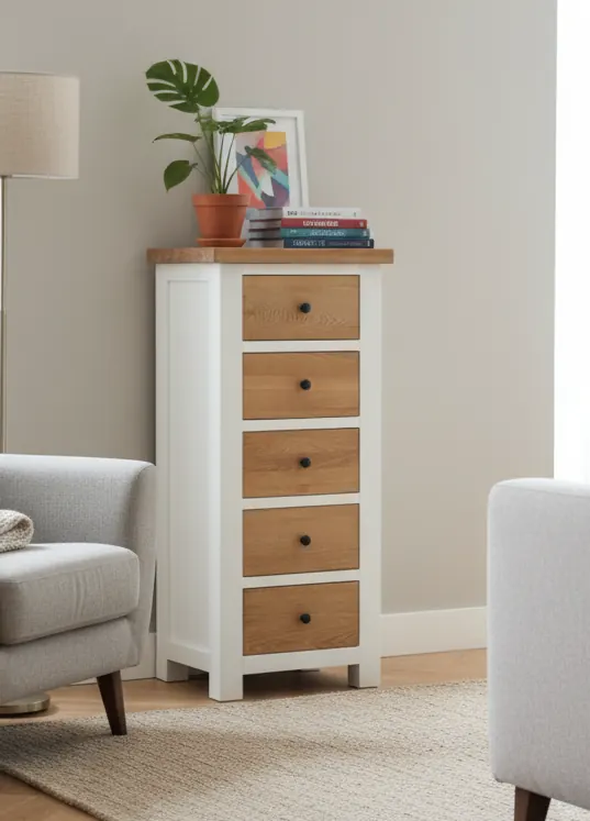 Tủ 5 tầng ngăn kéo gỗ sồi – ảnh 3