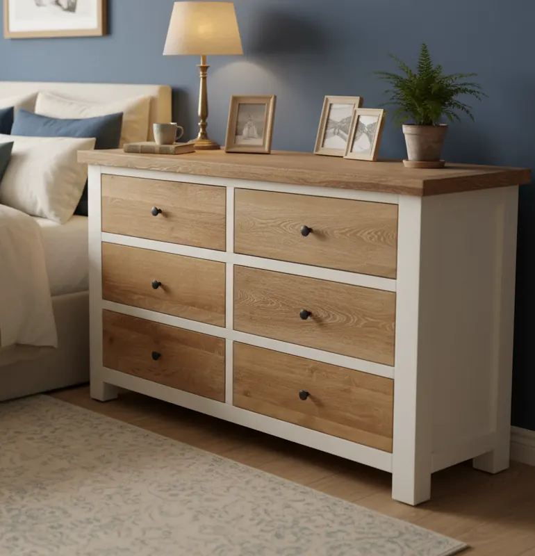 Tủ 6 ngăn kéo gỗ sồi – ảnh 1