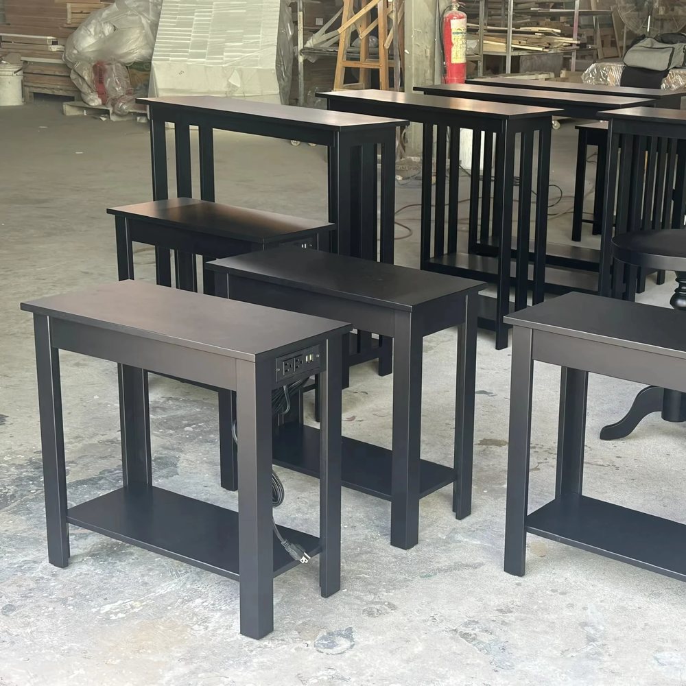 Bàn cạnh giường màu đen có kệ dưới - Tủ đầu giường, tháo rời (KD), Nội thất Tân Phước Việt Nam