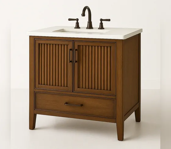 Tủ lavabo phòng tắm 36 inch cánh khía rãnh - Tủ lavabo phòng tắm do Nội thất Tân Phước (Việt Nam) sản xuất