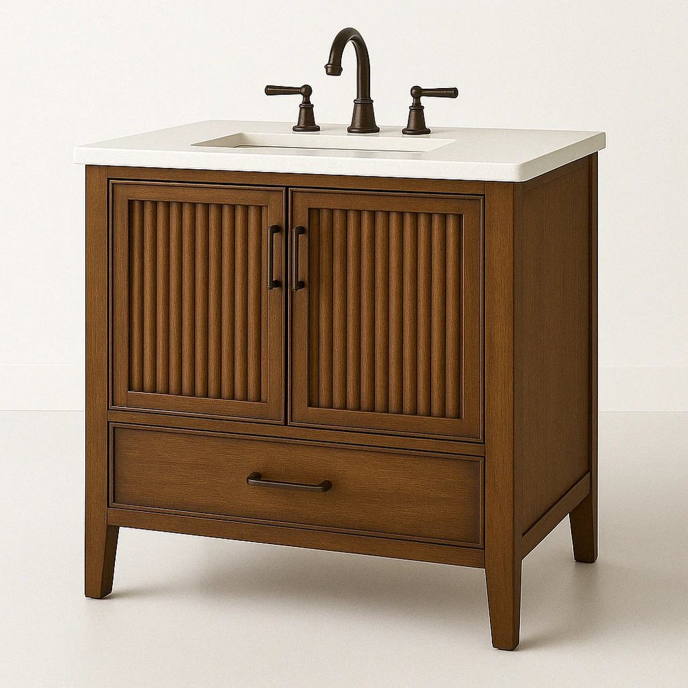 Tủ lavabo phòng tắm 36 inch cánh khía rãnh - Tủ lavabo phòng tắm, tháo rời (KD), Nội thất Tân Phước Việt Nam