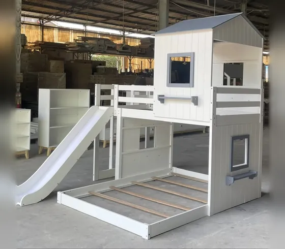 Giường loft hình nhà Full-Twin có cầu trượt - Giường tầng & Loft do Nội thất Tân Phước (Việt Nam) sản xuất