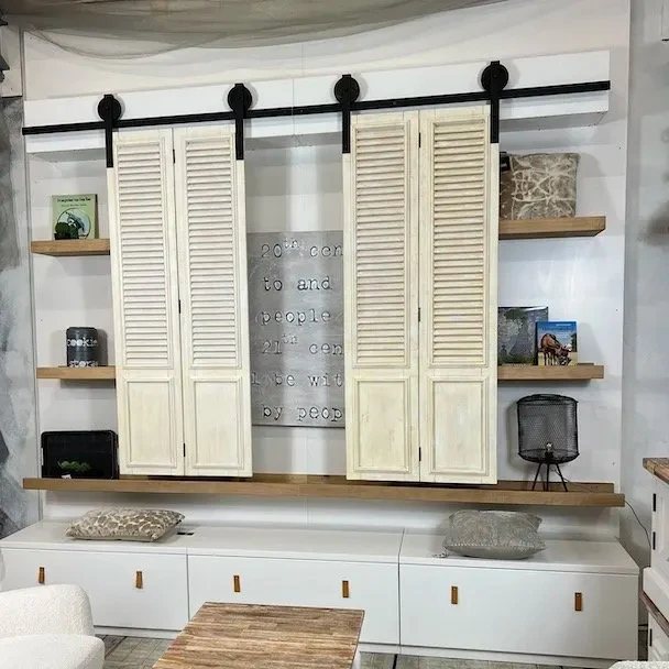 Tủ kệ tivi cánh trượt kiểu lá sách - Kệ tivi & tủ giải trí, tháo rời (KD), Nội thất Tân Phước Việt Nam