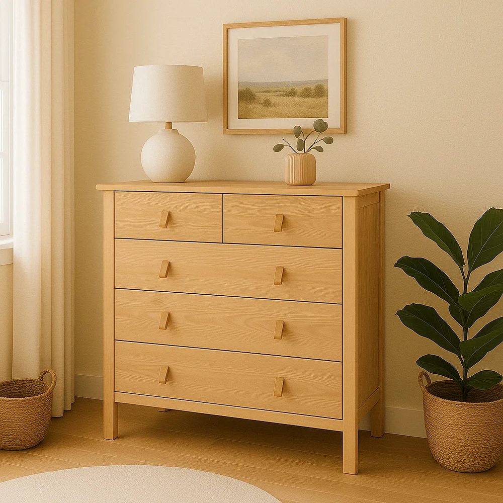 Tủ 5 ngăn kéo gỗ tự nhiên - Tủ ngăn kéo & lưu trữ, tháo rời (KD), Nội thất Tân Phước Việt Nam