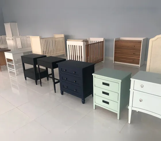 Tủ đầu giường màu đen, xanh bạc hà và trắng - Tủ đầu giường do Nội thất Tân Phước (Việt Nam) sản xuất