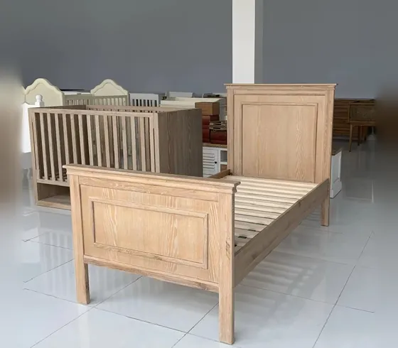 Giường đơn trẻ em gỗ sồi - Giường trẻ em do Nội thất Tân Phước (Việt Nam) sản xuất