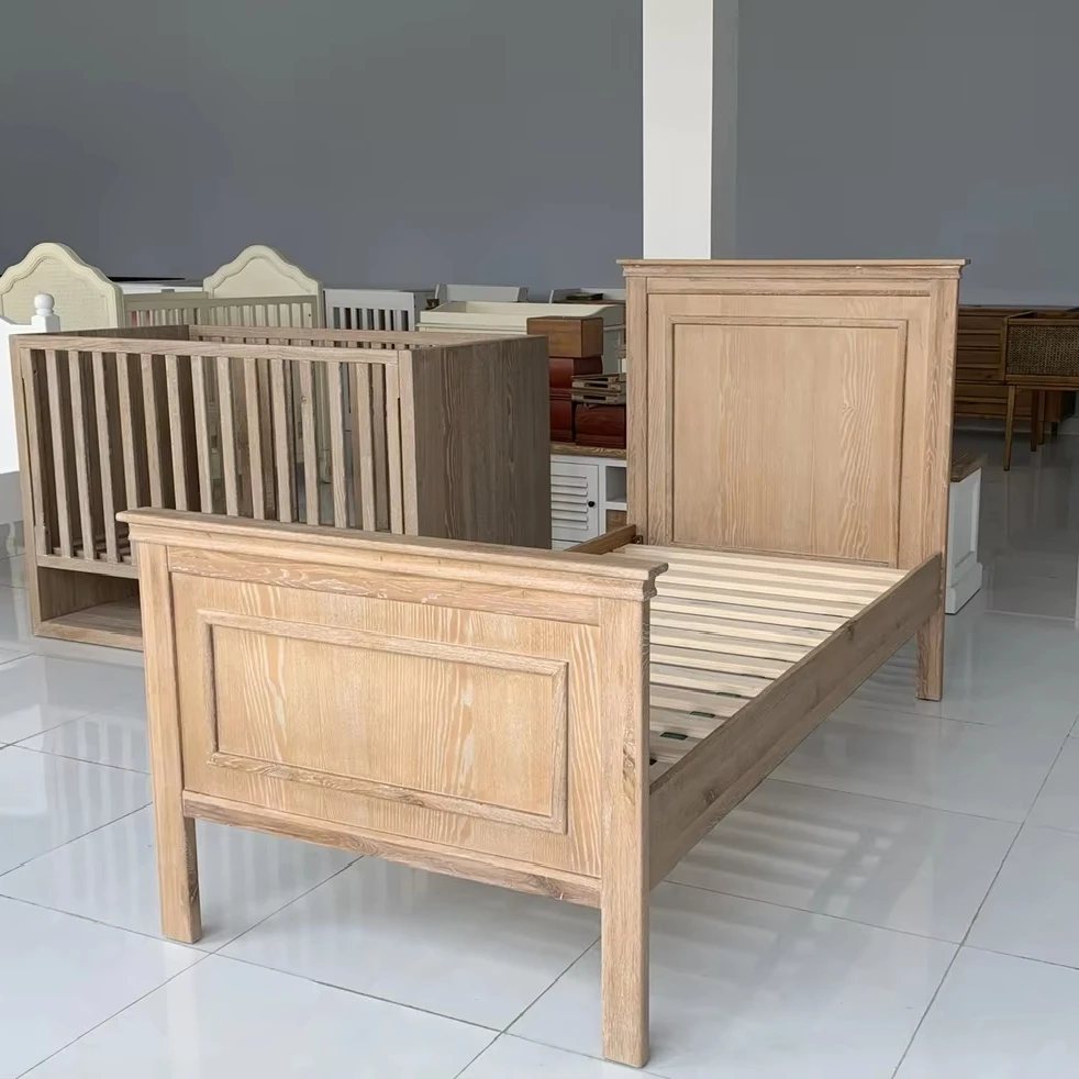 Giường đơn trẻ em gỗ sồi - Giường trẻ em, tháo rời (KD), Nội thất Tân Phước Việt Nam