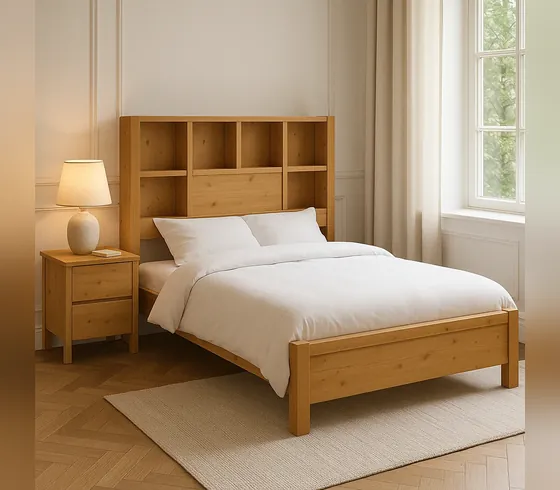 Giường đơn đầu giường kiêm kệ sách - Giường trẻ em do Nội thất Tân Phước (Việt Nam) sản xuất