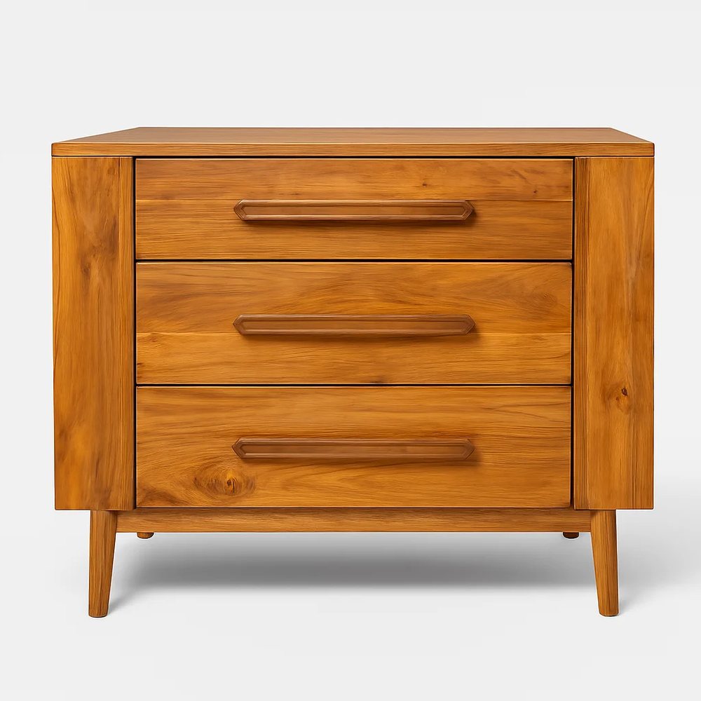 Tủ 3 ngăn kéo màu gỗ tếch - Tủ ngăn kéo & lưu trữ, tháo rời (KD), Nội thất Tân Phước Việt Nam