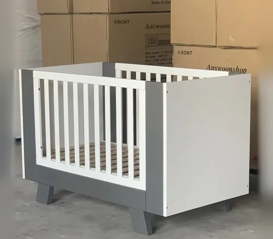 Cũi em bé trắng xám 213 - Cũi & nôi do Nội thất Tân Phước (Việt Nam) sản xuất
