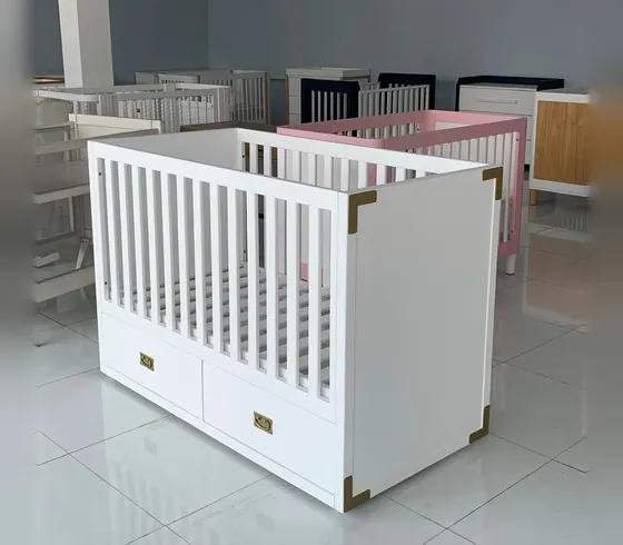 Cũi gỗ trắng 88 có ngăn kéo - Cũi & nôi do Nội thất Tân Phước (Việt Nam) sản xuất