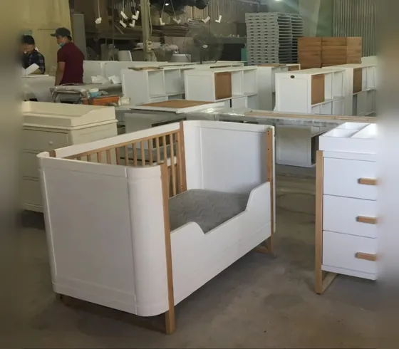 Cũi gỗ trắng 8 bo góc - Cũi & nôi do Nội thất Tân Phước (Việt Nam) sản xuất