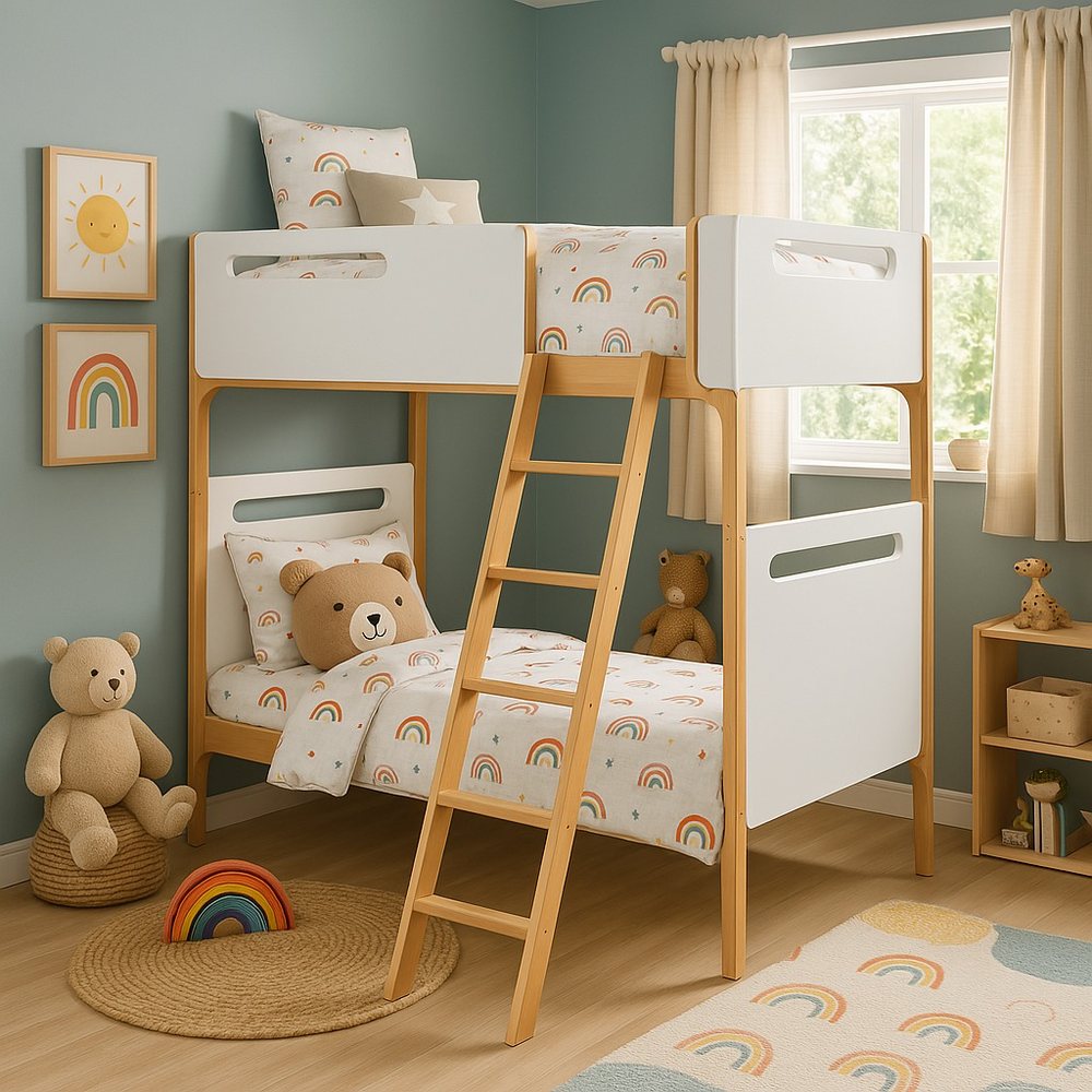 Giường tầng & giường loft gỗ, mẫu 101 - Giường tầng & Loft, tháo rời (KD), Nội thất Tân Phước Việt Nam