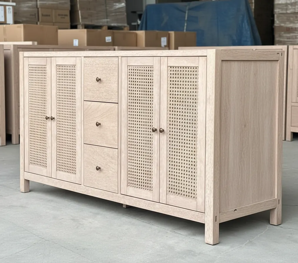 Tủ lavabo cánh mây đan – ảnh 2