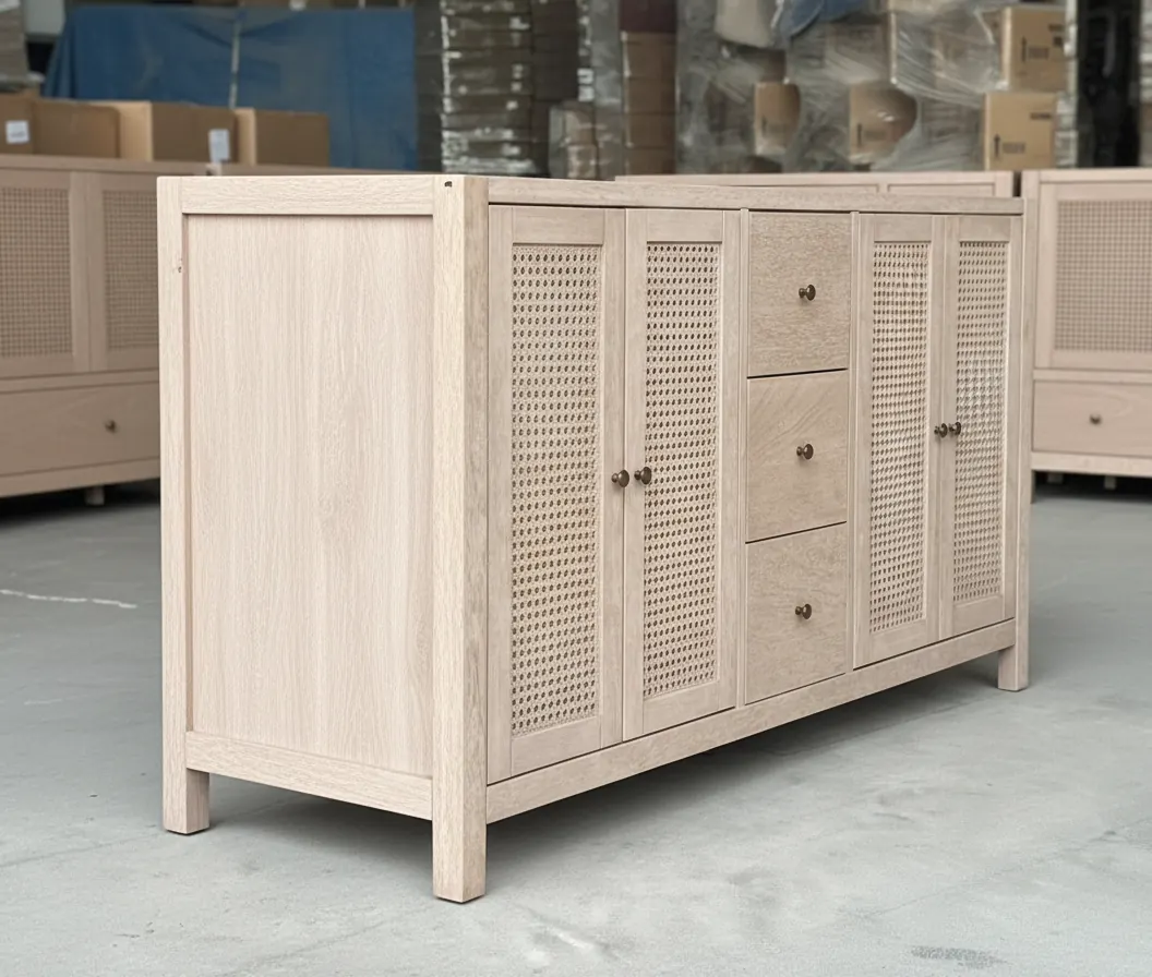 Tủ lavabo cánh mây đan – ảnh 3