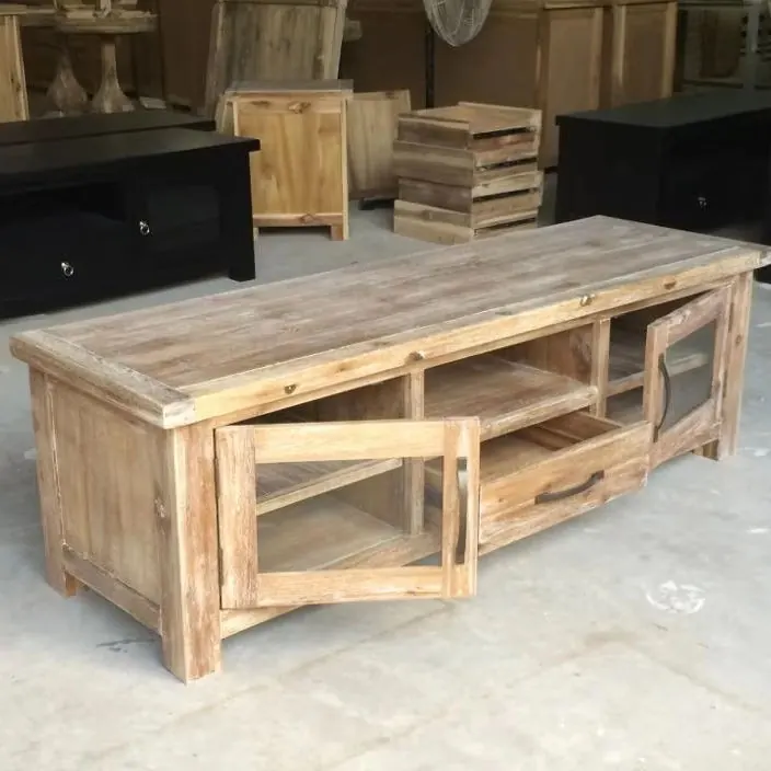 Kệ tivi rustic cửa kính – ảnh 2