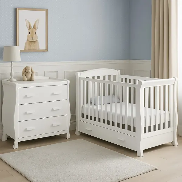 Bộ cũi trắng kèm tủ 3 ngăn kéo