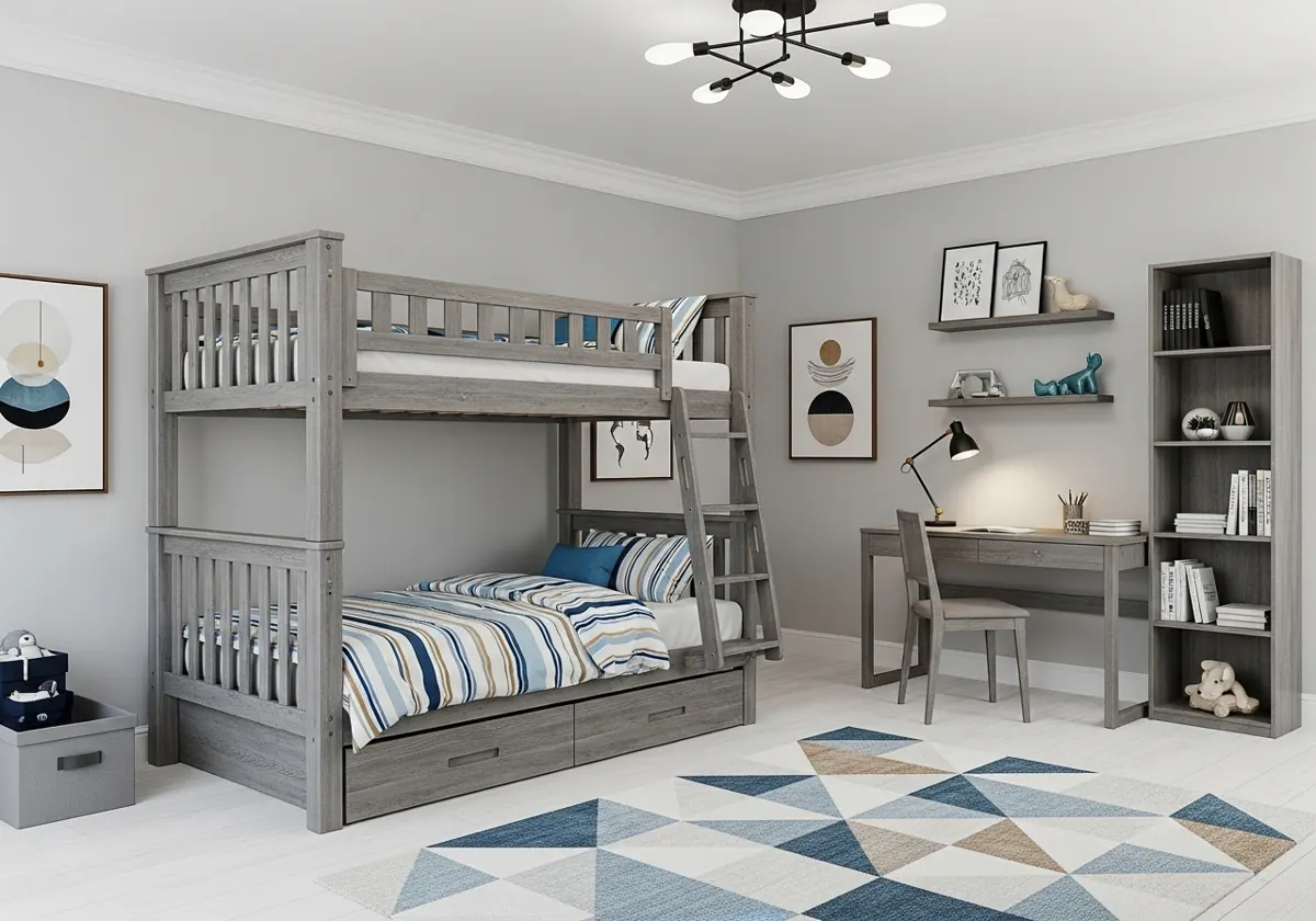 Giường tầng gỗ cho bé – ảnh 1