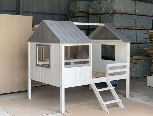 Giường nhà 2 tầng bằng gỗ