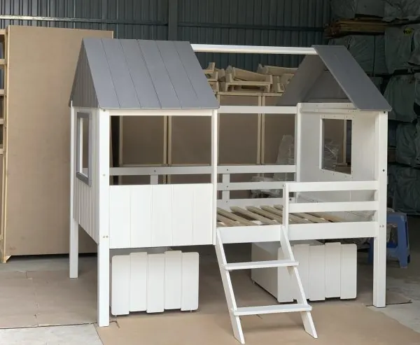 Giường nhà 2 tầng bằng gỗ – ảnh 3