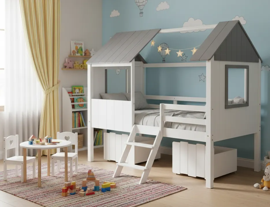 Giường nhà 2 tầng bằng gỗ – ảnh 4